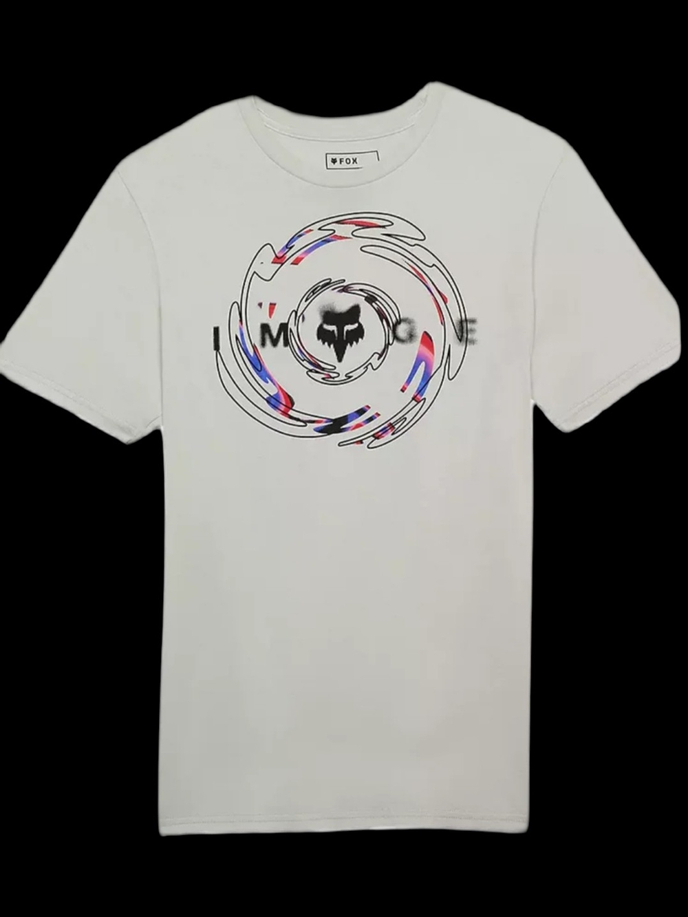 NEW W/ TAGS FOX Light Grey Short Sleeve Tee with Multicolor Swirl Logo